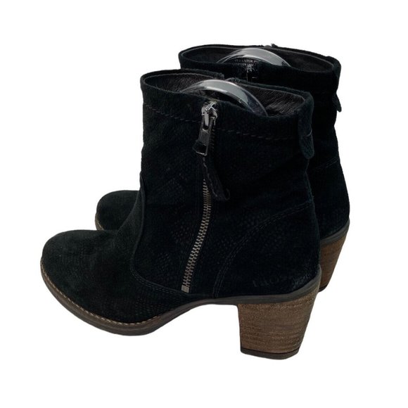 *Taos Standout Black Suede Leather Boots Womens US 5.5 Reptile Embossed - Picture 5 of 12